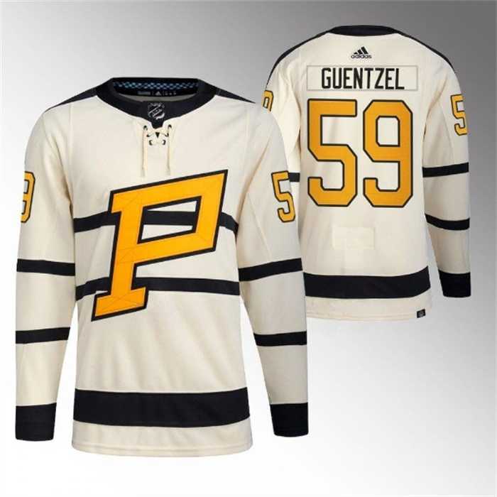 Men%27s Pittsburgh Penguins #59 Jake Guentzel Cream 2023 Winter Classic Stitched Jersey Dzhi